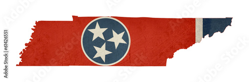 Grunge state of Tennessee flag map