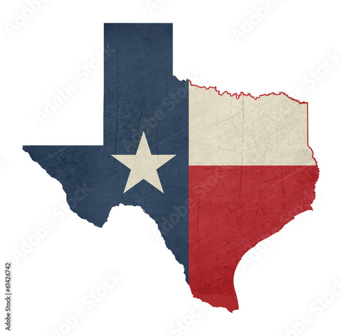 Grunge state of Texas flag map photo