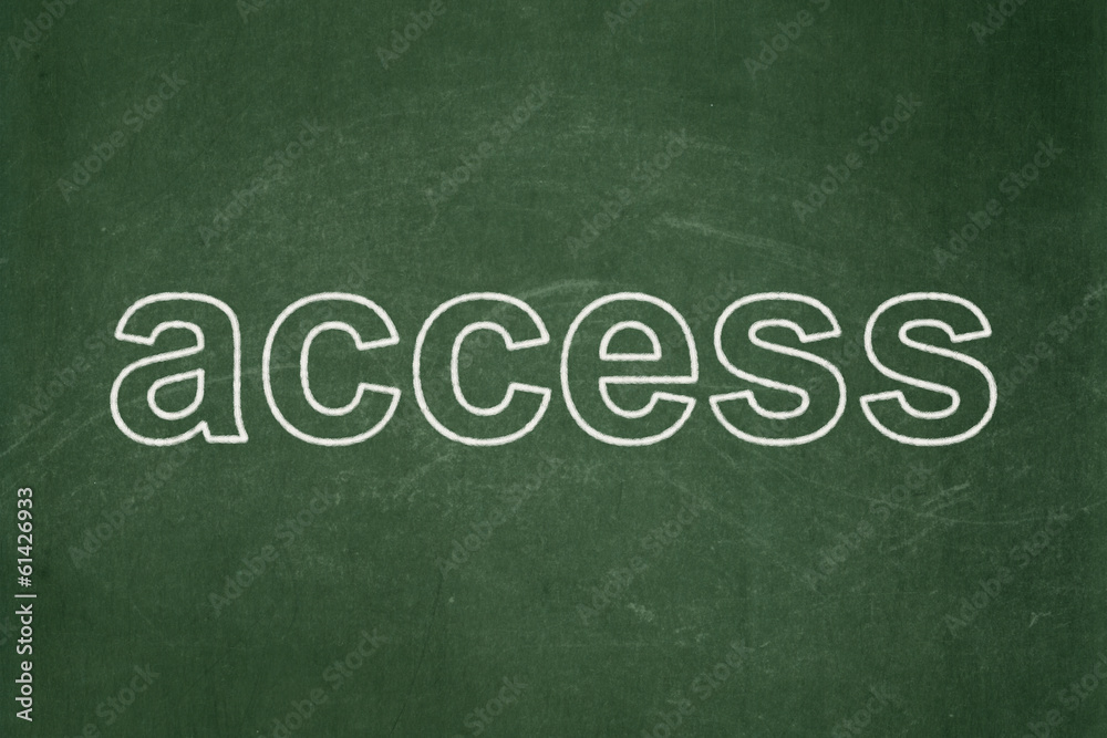 Protection concept: Access on chalkboard background Protection concept: Access on chalkboard background