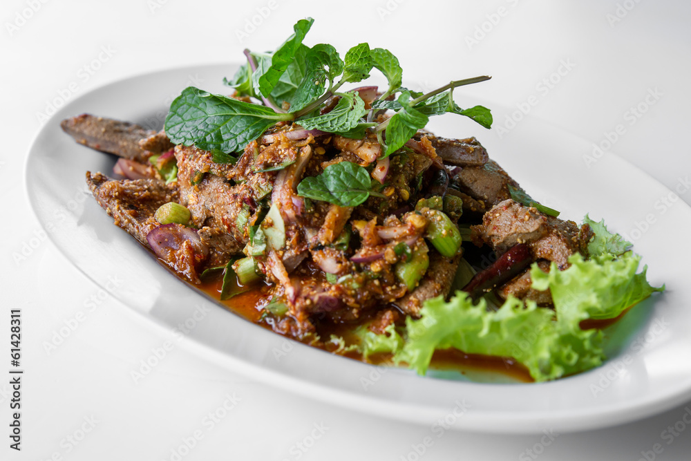 Minced meat (with vegetable and chilli) , Thai food Minced meat (with vegetable and chilli) , Thai food