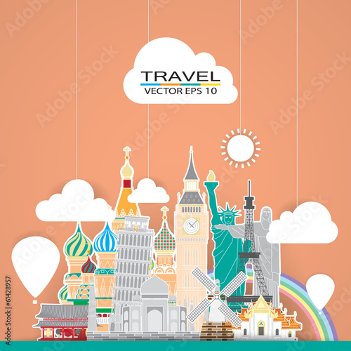travel landmark background