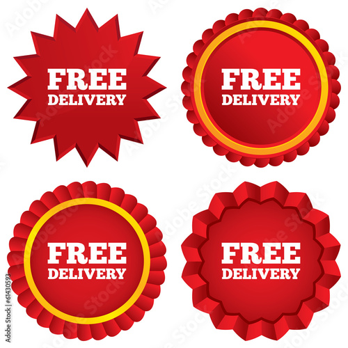 Free delivery sign icon. Delivery button.