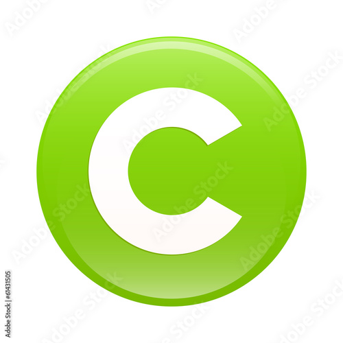 bouton internet copyright icon green web