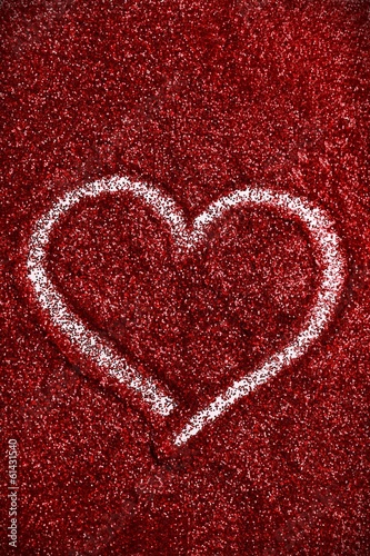 Red Glitter Hearts Valentine s Day abstract background