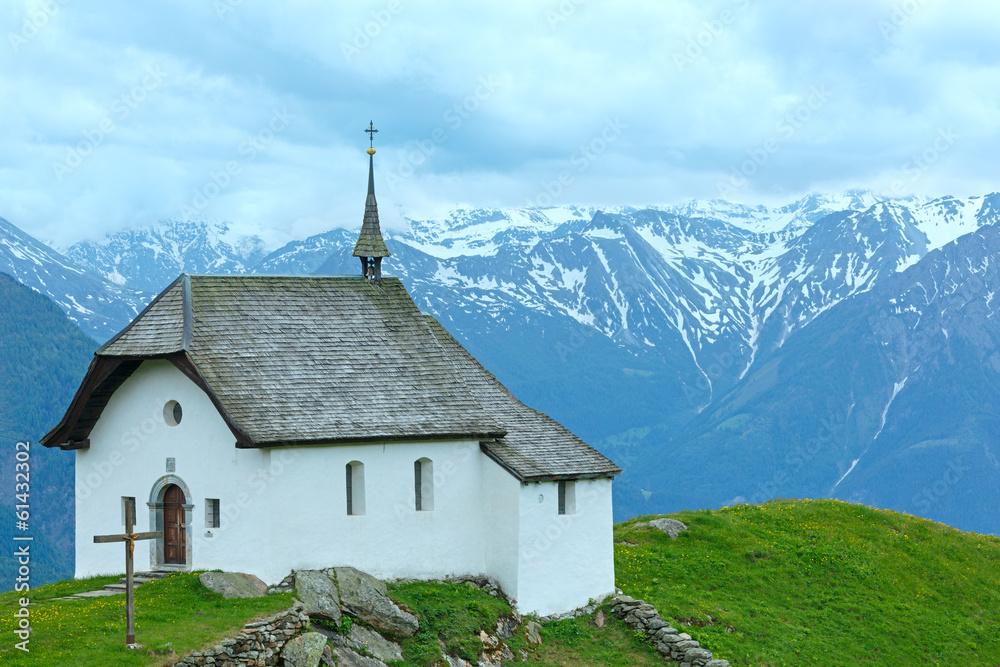 Lovely old Mountain Church in Village of Bettmeralp(Switzerland)