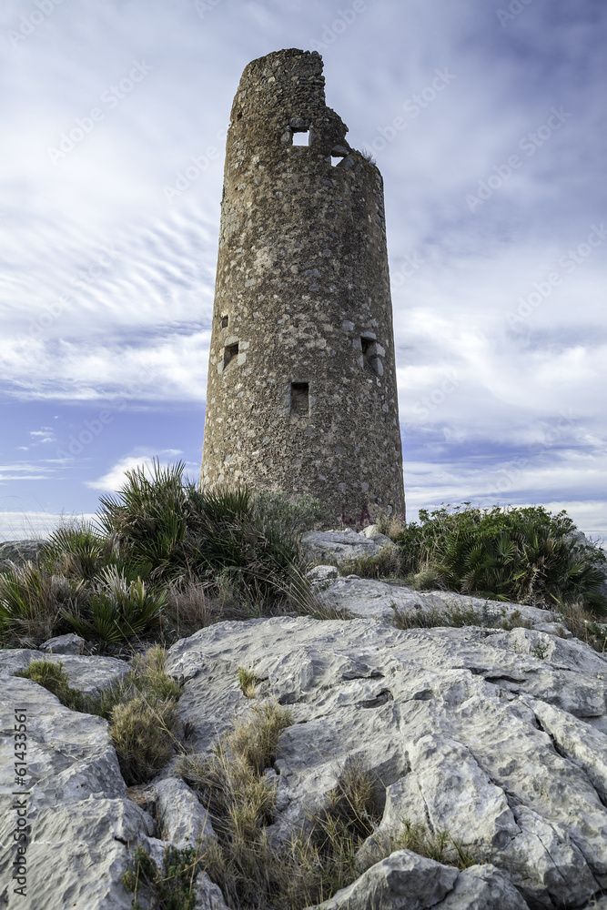 old watchtower on the Mediterranean coast old watchtower on the Mediterranean coast