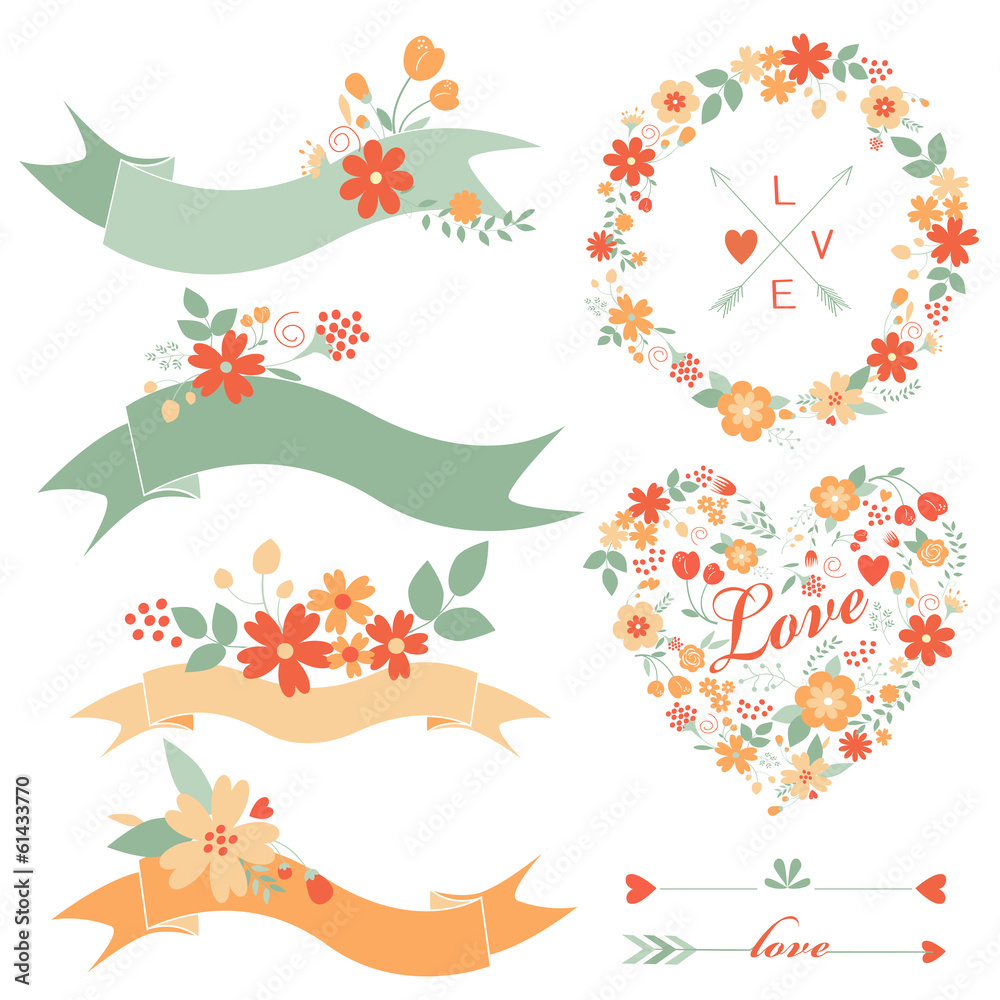 Floral graphic set