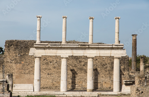 White Stone Columns in Pompeii
