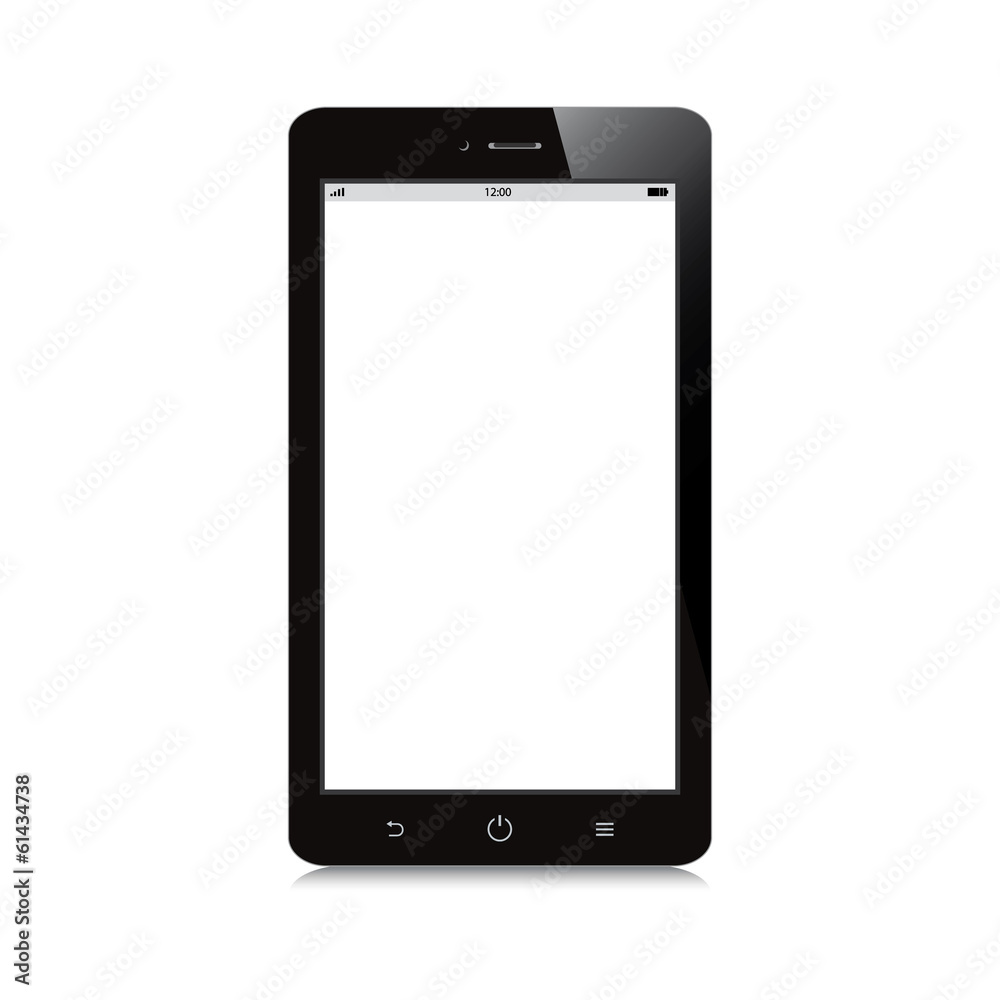 smartphone with white blank screen on white background smartphone with white blank screen on white background