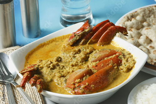 Karavali crab curry - Fresh crabs in a kerala style curry photo