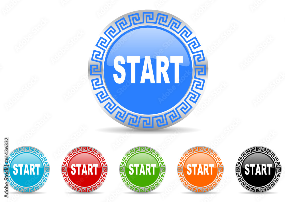 Obraz premium start icon vector set