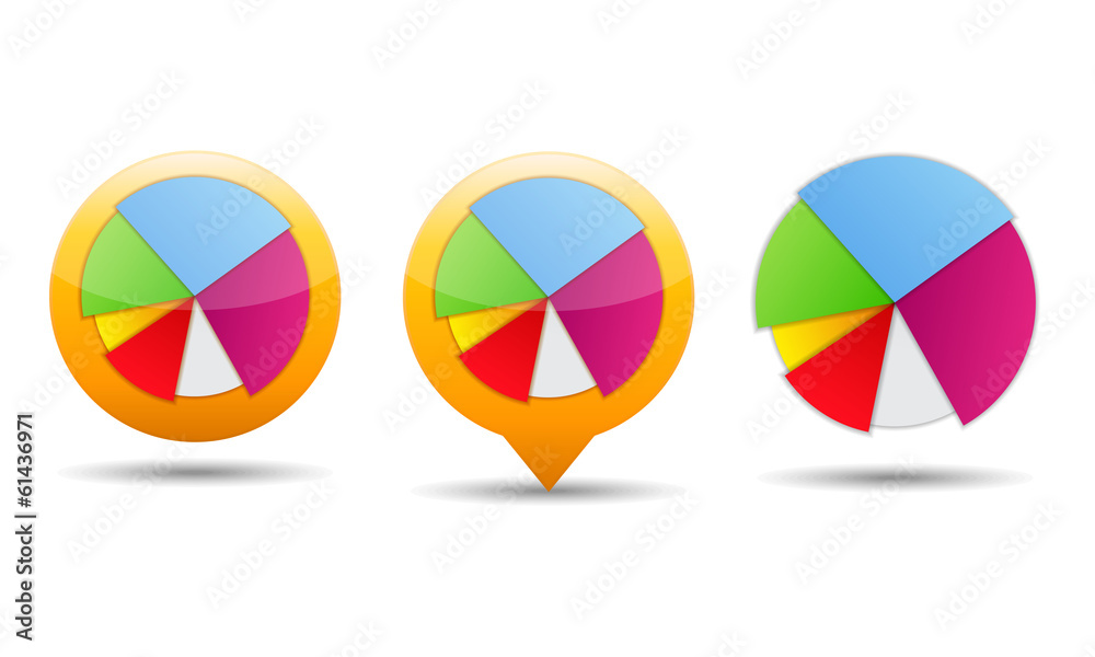 Fototapeta premium Pie Chart Icons