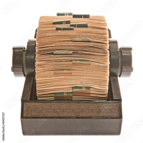 Old Rolodex photo isolated on white photo