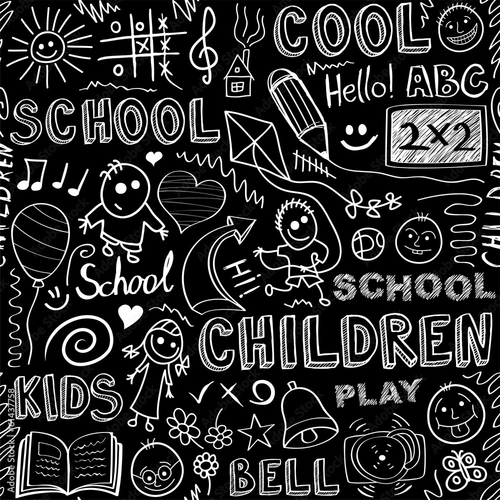 Back to school. Sketchy elements seamless pattern. Back to school. Sketchy elements seamless pattern.