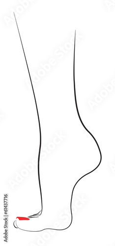 Female Foot with Red Pedicure