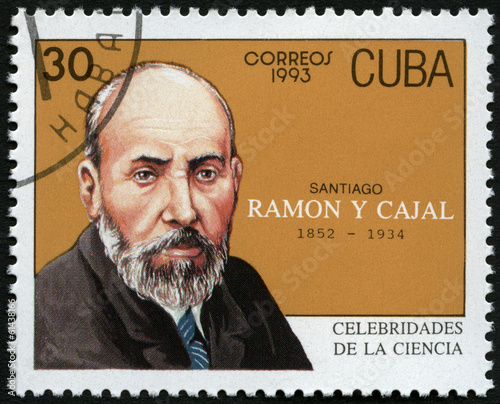 CUBA -1993: shows portrait of Santiago Ramon y Cajal (1852-1934) photo