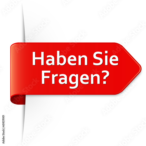 Langer roter Sticker Pfeil – Haben Sie Fragen?