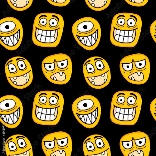 Funny faces seamless pattern.