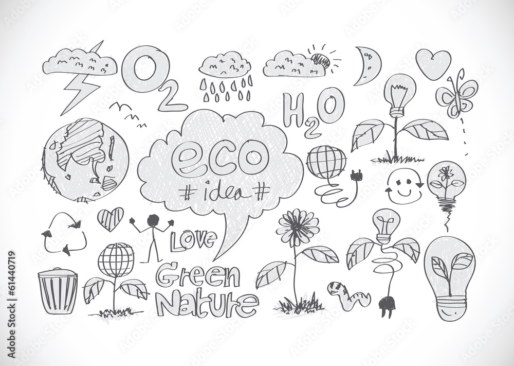 Eco Idea Sketch and Eco friendly Doodles Eco Idea Sketch and Eco friendly Doodles