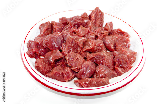 Frisch Geschnittenes Gulasch Fleisch