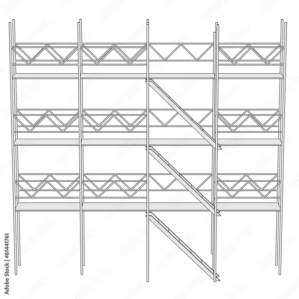 cartoon image of scaffolding for building Stock Illustration | Adobe Stock