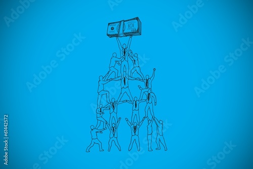 Composite image of teamwork and profit doodle
