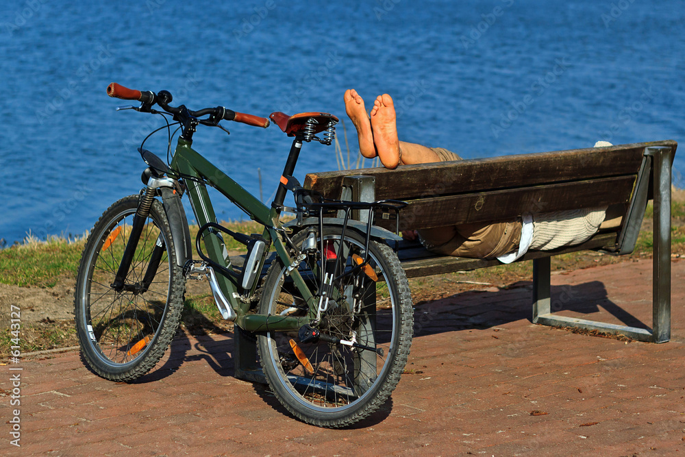 Fototapeta premium Take a break while biking