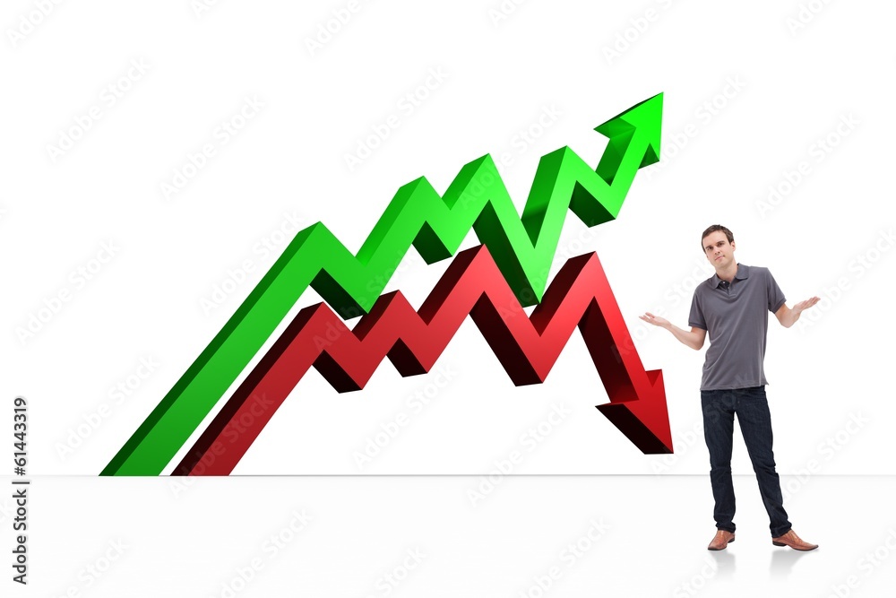 Composite image of man shrugging his shoulders Composite image of man shrugging his shoulders
