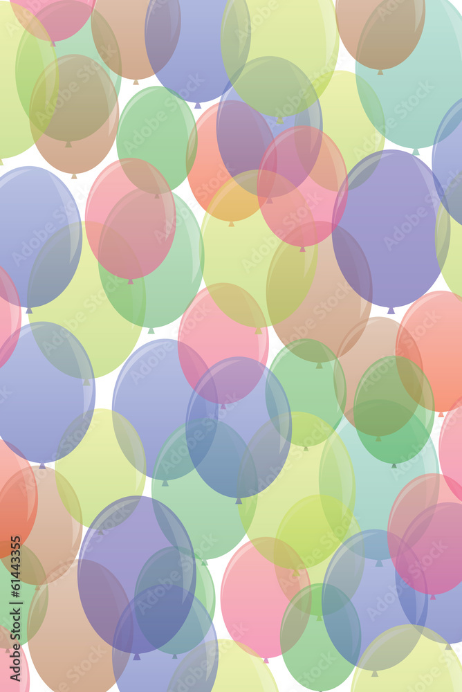 Many-colored ballons  in seamless pattern