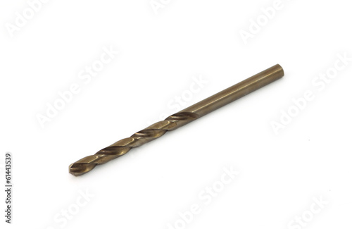 Drill bit for drilling metal from solid alloy, isolated closeup