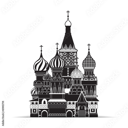 Vászonkép Saint Basil cathedral , Moscow, vector symbol