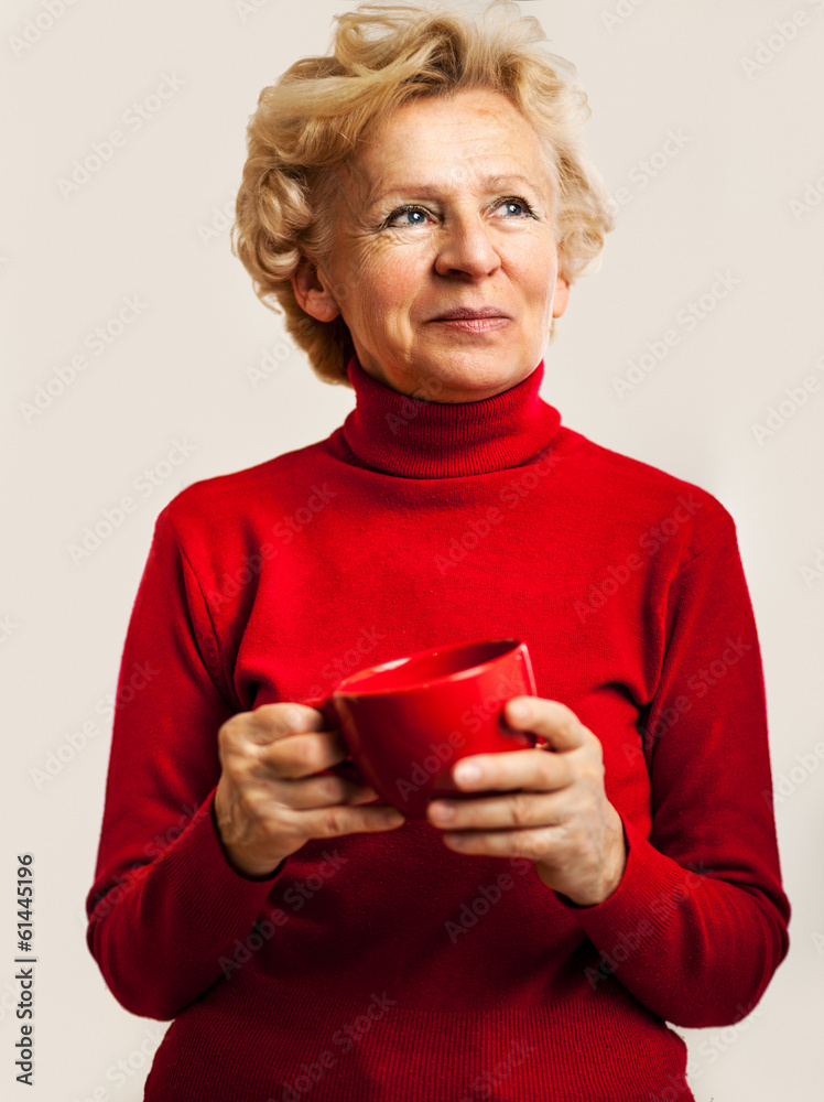 Senior Woman and cup of coffee