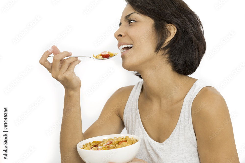 Attractive woman having breakfast Attractive woman having breakfast