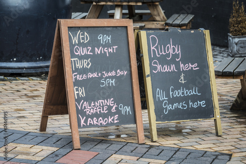 British Pub blackboard signs
