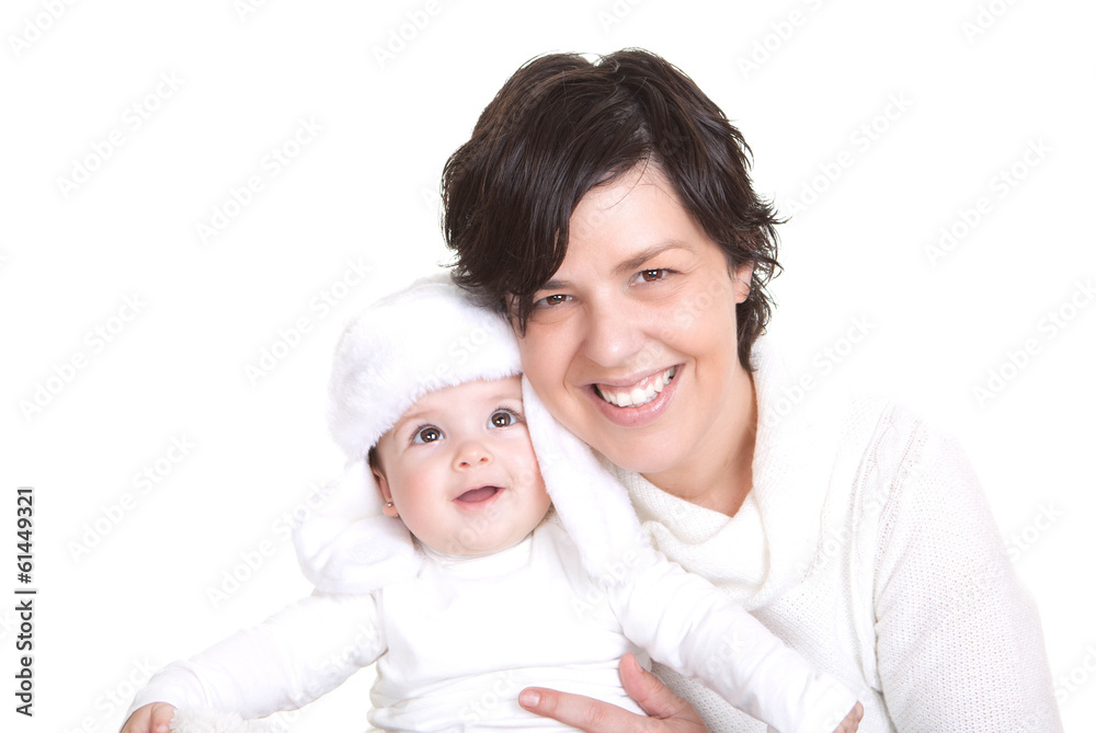 Happy mum and little child