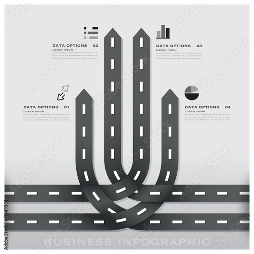 Road And Street Traffic Sign Business Infographic Design Templat photo