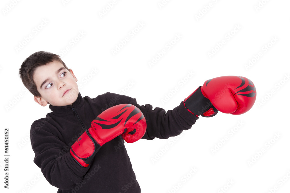Young guy with boxing gloves, lifestyle and sport Young guy with boxing gloves, lifestyle and sport