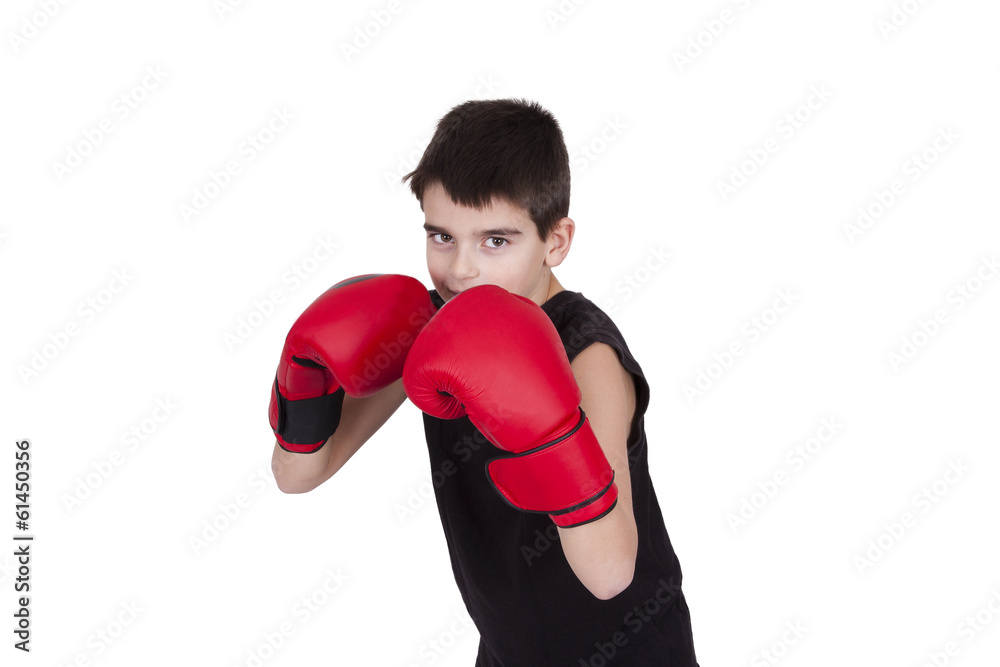 Young guy with boxing gloves, lifestyle and sport Young guy with boxing gloves, lifestyle and sport
