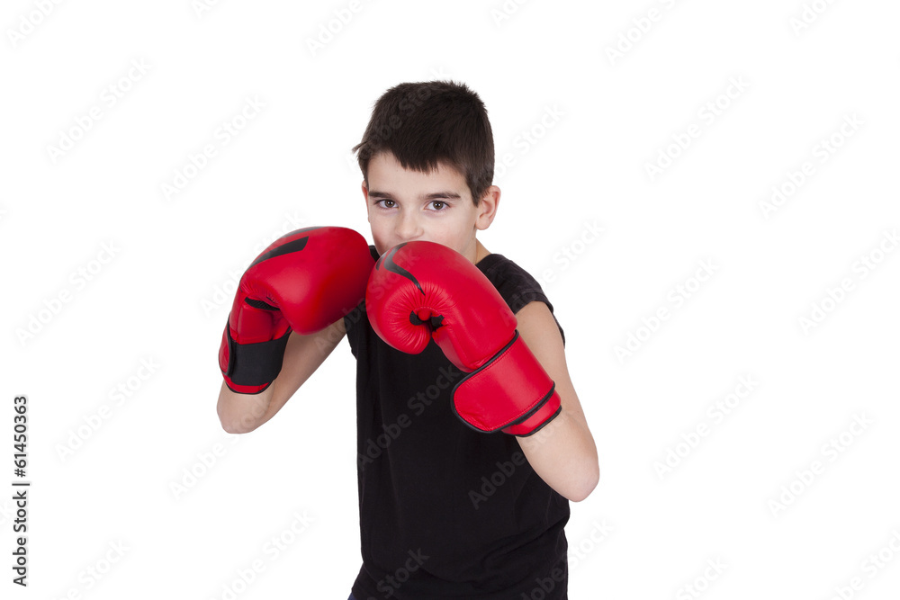 Young guy with boxing gloves, lifestyle and sport Young guy with boxing gloves, lifestyle and sport