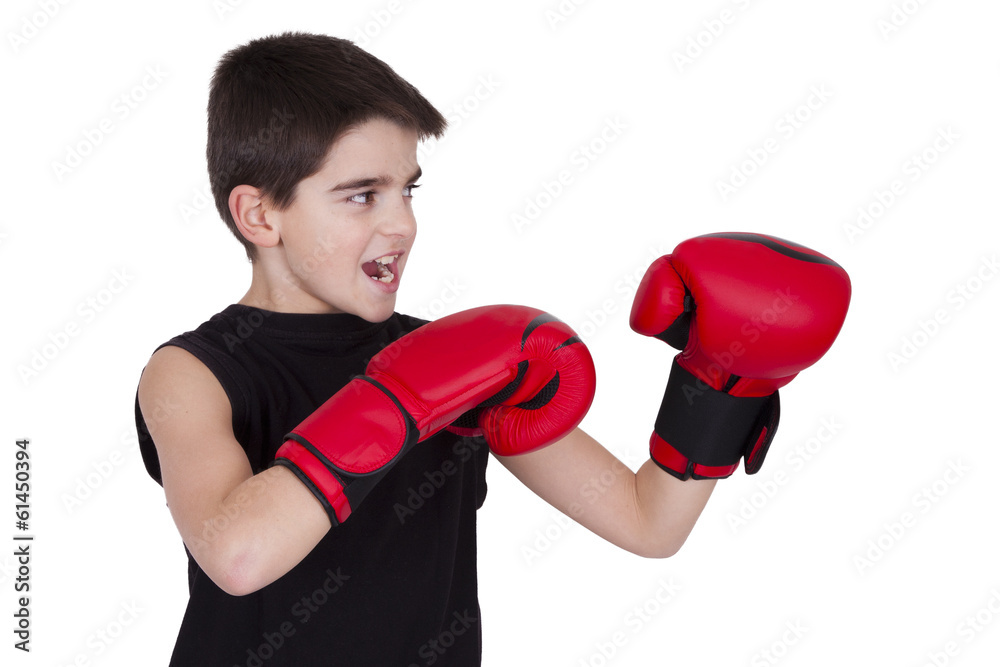 Young guy with boxing gloves, lifestyle and sport Young guy with boxing gloves, lifestyle and sport