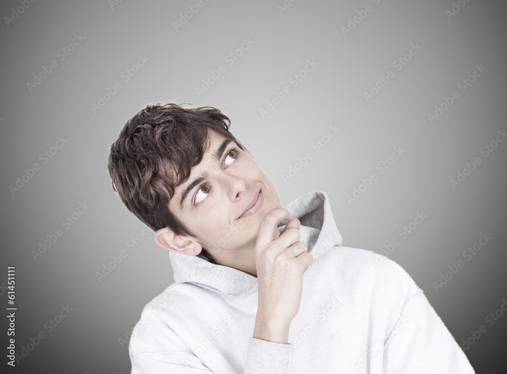 portrait of young caucasian thoughtfully on background portrait of young caucasian thoughtfully on background