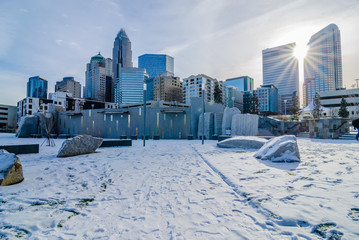 rare winter scenery around charlotte north carolina