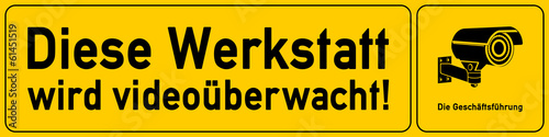 Werkstatt - Hinweisschild Videoueberwachung - g527 - vu20