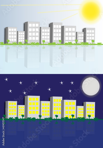 city day and night