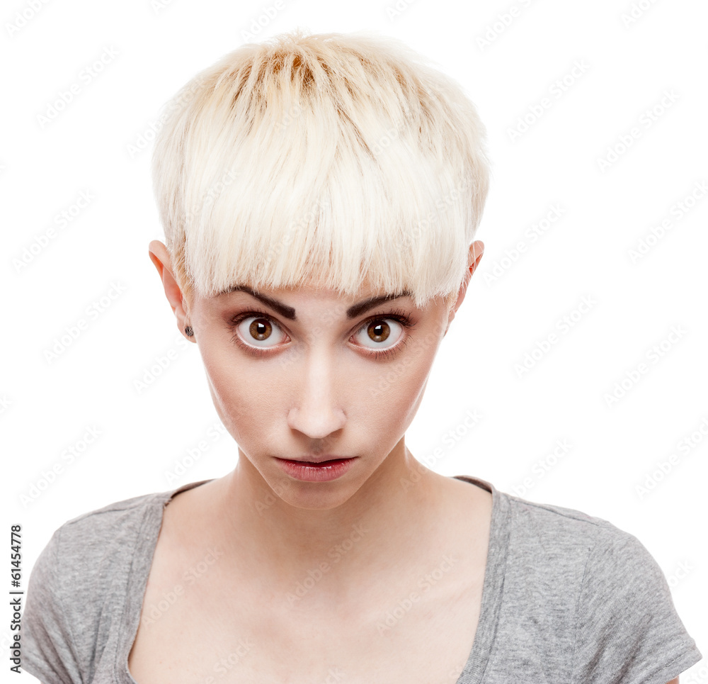 aggressive casual blond girl