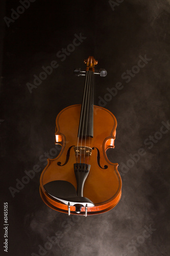 violin with smoke