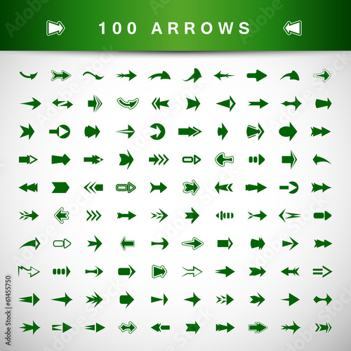 Arrow Icons Set - Isolated On Gray Background © milosdizajn