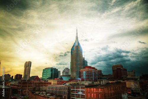 Obraz na płótnie Downtown Nashville cityscape in the evening w salonie