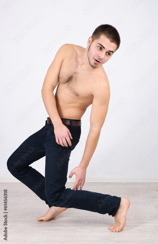 Obraz premium Handsome young man on light background