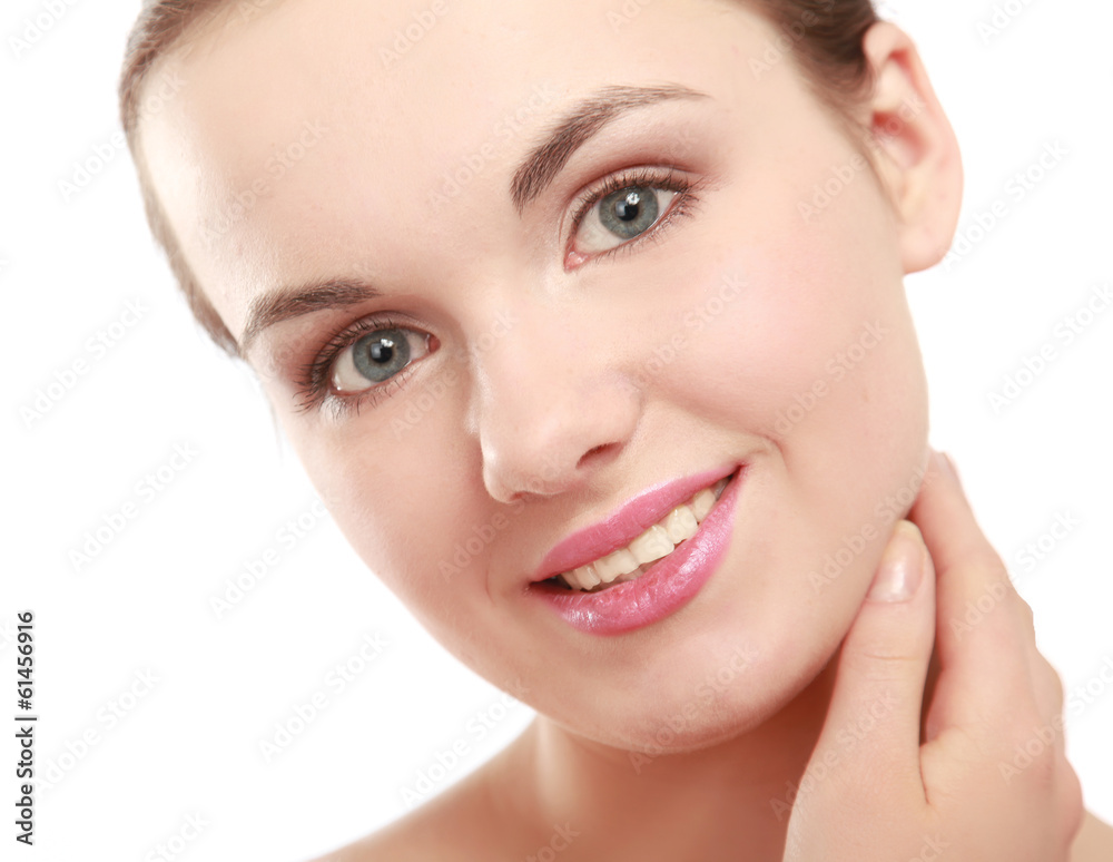 A beautiful woman, portrait isolated on white background A beautiful woman, portrait isolated on white background